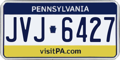 PA license plate JVJ6427