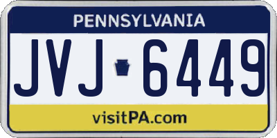 PA license plate JVJ6449