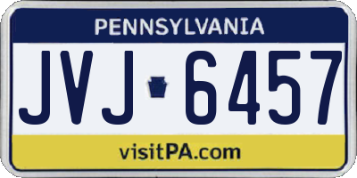 PA license plate JVJ6457