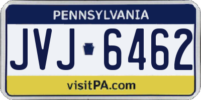 PA license plate JVJ6462