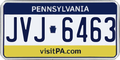 PA license plate JVJ6463