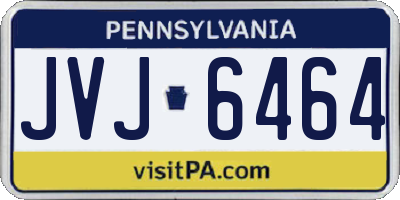 PA license plate JVJ6464
