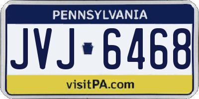 PA license plate JVJ6468