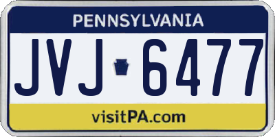 PA license plate JVJ6477