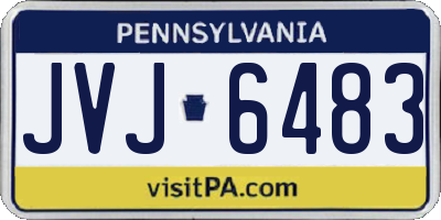 PA license plate JVJ6483