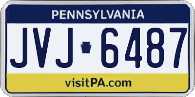 PA license plate JVJ6487