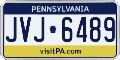 PA license plate JVJ6489