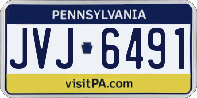 PA license plate JVJ6491