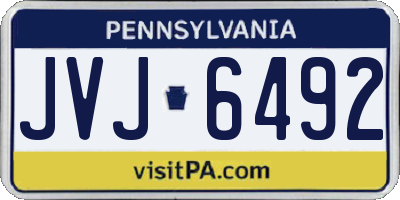 PA license plate JVJ6492