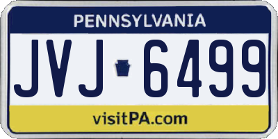 PA license plate JVJ6499