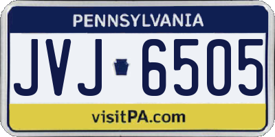 PA license plate JVJ6505