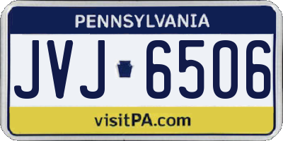 PA license plate JVJ6506