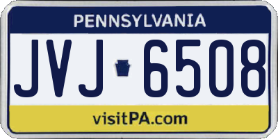 PA license plate JVJ6508