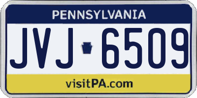 PA license plate JVJ6509