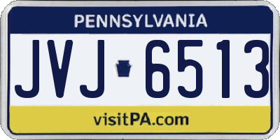 PA license plate JVJ6513