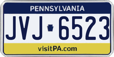PA license plate JVJ6523
