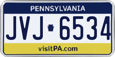 PA license plate JVJ6534