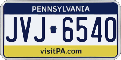PA license plate JVJ6540