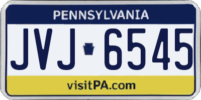 PA license plate JVJ6545