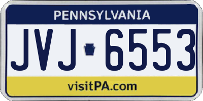 PA license plate JVJ6553