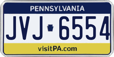 PA license plate JVJ6554