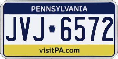 PA license plate JVJ6572