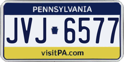 PA license plate JVJ6577