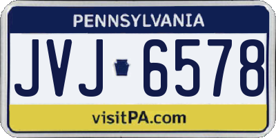 PA license plate JVJ6578