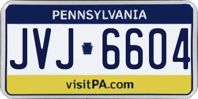 PA license plate JVJ6604