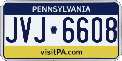 PA license plate JVJ6608
