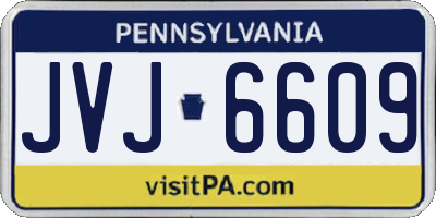 PA license plate JVJ6609