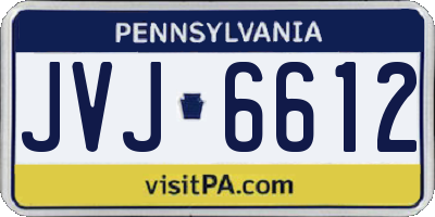 PA license plate JVJ6612
