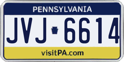 PA license plate JVJ6614