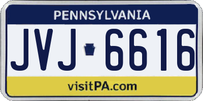 PA license plate JVJ6616