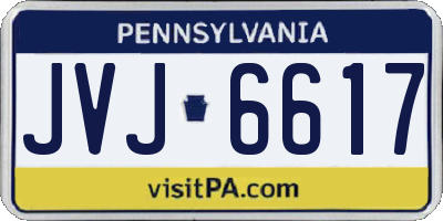 PA license plate JVJ6617