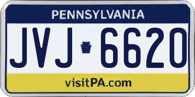 PA license plate JVJ6620