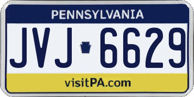 PA license plate JVJ6629