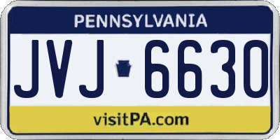PA license plate JVJ6630