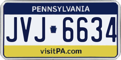 PA license plate JVJ6634