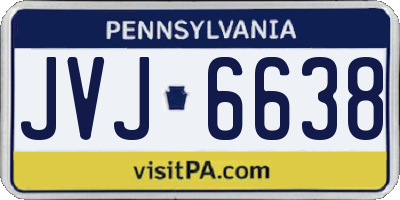 PA license plate JVJ6638