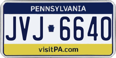 PA license plate JVJ6640