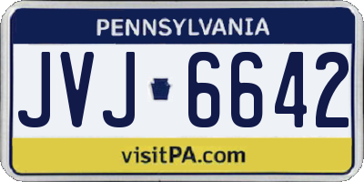 PA license plate JVJ6642