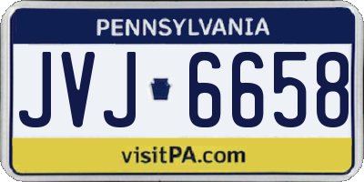 PA license plate JVJ6658