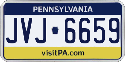PA license plate JVJ6659