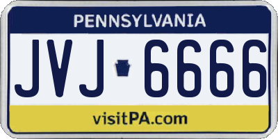 PA license plate JVJ6666
