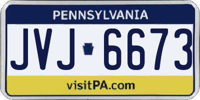 PA license plate JVJ6673