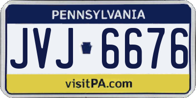 PA license plate JVJ6676