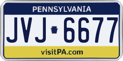 PA license plate JVJ6677