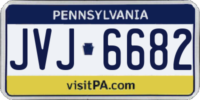 PA license plate JVJ6682