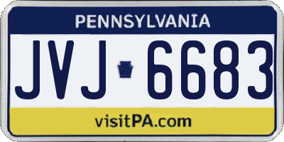 PA license plate JVJ6683